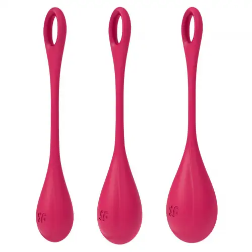 Набор йони бусин Satisfyer Yoni Power 1 Red, диаметр 2-2,5-3см, вес 22-46-74гр photo 1