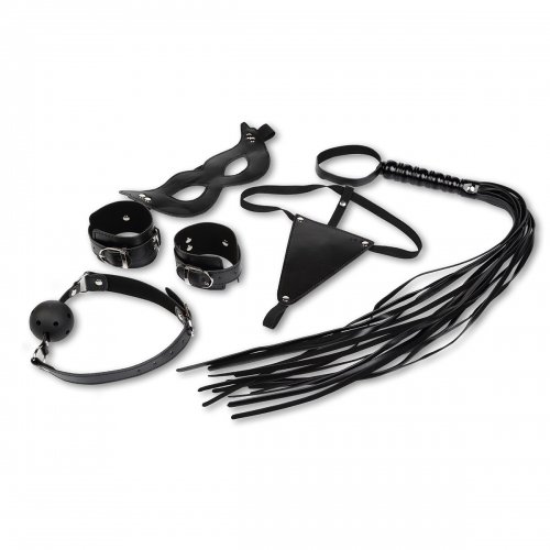 Набор БДСМ: Маска, Кляп, Плеть, Наручники и Трусики photo 1