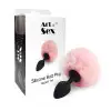 Силиконовая анальная пробка М Art of Sex - Silicone Bunny Tails Butt plug, цвет Розовый, диаметр 3,5 photo 3