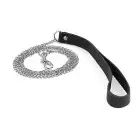 Поводок на цепочке из натуральной кожи Art of Sex - Leash, Черный photo 3