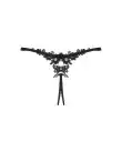 Прозрачные стринги с доступом Obsessive Celia Noir crotchless thong M/L photo 4