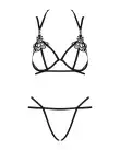 Эротический комплект из стреп Obsessive Badossa 2-pcs set S/M, черный, с доступом, бюстгальтер, стри photo 3