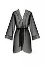 Пеньюар Passion Amberly Peignoir 4XL/5XL black, ажурные декольте и манжеты, широкие рукава photo 3
