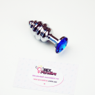 Ребристая анальная пробка, металл – 7смХ2.7см (1 шт.) photo 18