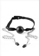 Fetish Fantasy Series Ball Gag & Nipple Clamps кляп с зажимами для сосков photo 2