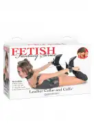 Pipedream Leather Collar and Cuffs ошейник с наручниками photo 3